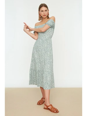 trendyol Sukienka w kolorze miętowo-białym rozmiar: S