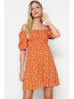 trendyol Sukienka w kolorze pomarańczowo-białym rozmiar: 42