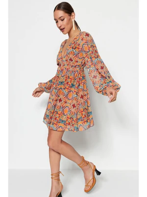 trendyol Sukienka w kolorze pomarańczowo-niebieskim rozmiar: 36