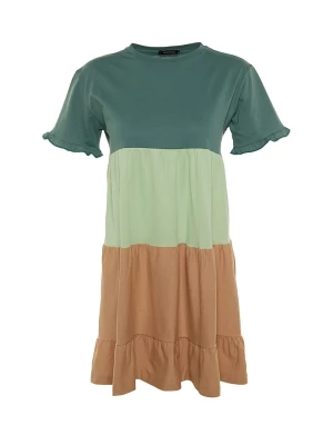 trendyol Sukienka w kolorze zielono-beżowym rozmiar: M