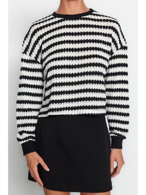 trendyol Sweter w kolorze biało-czarnym rozmiar: M