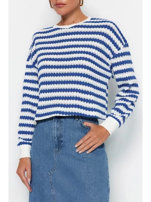 trendyol Sweter w kolorze biało-niebieskim rozmiar: S