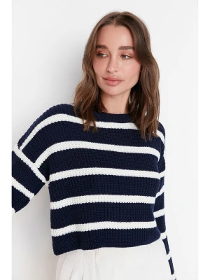 trendyol Sweter w kolorze granatowo-białym rozmiar: S