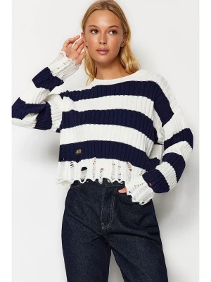 trendyol Sweter w kolorze granatowo-białym rozmiar: M
