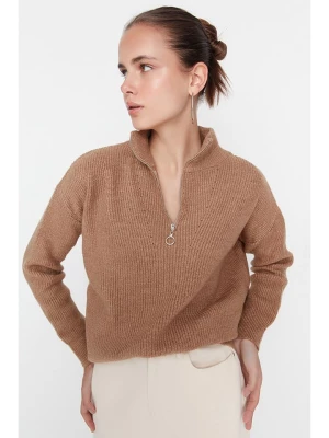 trendyol Sweter w kolorze jasnobrązowym rozmiar: S