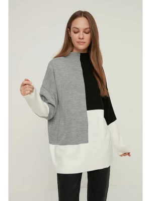 trendyol Sweter w kolorze szaro-czarno-białym rozmiar: S