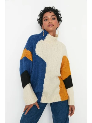 trendyol Sweter w kolorze żółto-niebiesko-beżowym rozmiar: M