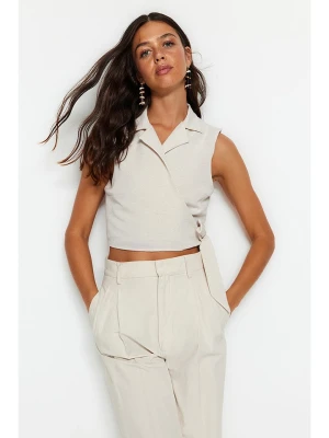 trendyol Top w kolorze beżowym rozmiar: 38