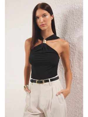 trendyol Top w kolorze czarnym rozmiar: L