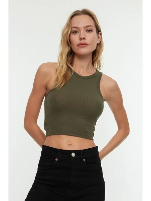 trendyol Top w kolorze khaki rozmiar: S