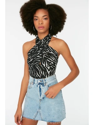 trendyol Top w kolorze kremowo-czarnym rozmiar: M