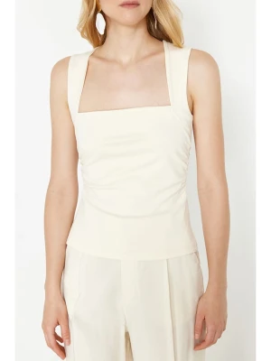trendyol Top w kolorze kremowym rozmiar: M