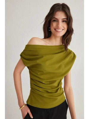 trendyol Top w kolorze oliwkowym rozmiar: M