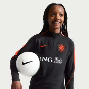 Treningowa koszulka piłkarska dla dużych dzieci Nike Dri-FIT Holandia Strike - Czerń