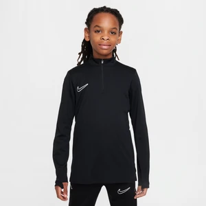 Treningowa koszulka piłkarska z długim rękawem i zamkiem 1/4 dla dużych dzieci Dri-FIT Nike Academy - Czerń