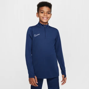 Treningowa koszulka piłkarska z długim rękawem i zamkiem 1/4 dla dużych dzieci Dri-FIT Nike Academy - Niebieski