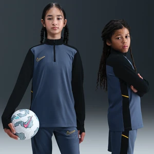 Treningowa koszulka piłkarska z długim rękawem i zamkiem 1/4 dla dużych dzieci Dri-FIT Nike Academy - Niebieski