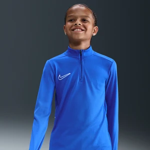 Treningowa koszulka piłkarska z długim rękawem i zamkiem 1/4 dla dużych dzieci Dri-FIT Nike Academy - Niebieski