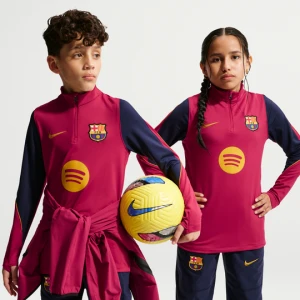 Treningowa koszulka piłkarska z dzianiny dla dużych dzieci Nike Dri-FIT FC Barcelona Strike - Czerwony