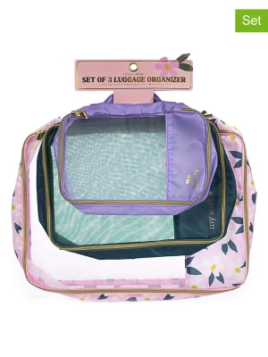 Tri-Coastal Design Organizery (3 szt.) w kolorze różowym, zielonym i fioletowym do bagażu rozmiar: onesize