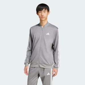 Tricot Regular-Fit Mélange Track Top Adidas Black Melange