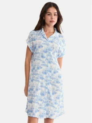 Triumph Koszula nocna Boyfriend 10222612 Niebieski Regular Fit