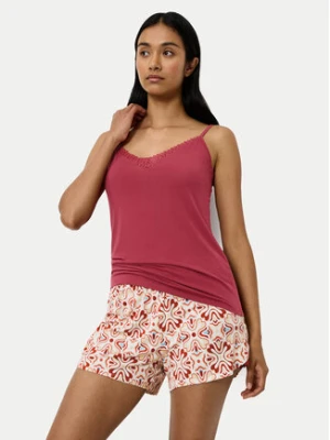 Triumph Koszulka piżamowa Aura Spotlight 10221405 Czerwony Regular Fit