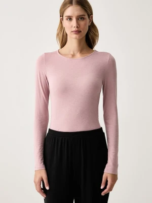 Triumph longsleeve piżamowy damski z wełną różowy