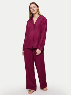 Triumph Piżama Amourette Jacquard 10225073 Bordowy Relaxed Fit