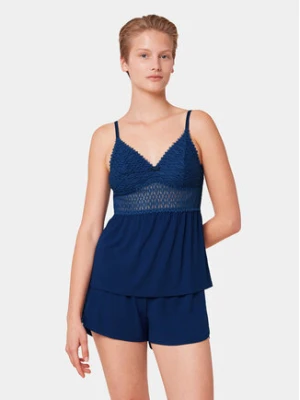 Triumph Piżama Aura Spotlight 10218289 Niebieski Regular Fit
