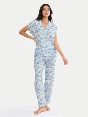 Triumph Piżama Boyfriend 10222611 Niebieski Relaxed Fit