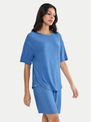 Triumph Piżama Timeless Sensuality 10222627 Niebieski Relaxed Fit