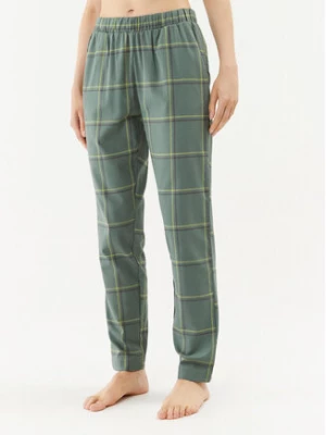 Triumph Spodnie piżamowe Mix & Match Tapered Trouser Flannel 01 X 10216530 Zielony Regular Fit