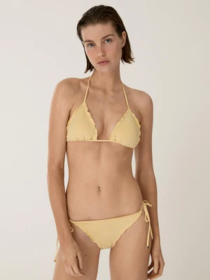 Trójkątna Góra Od Bikini Z Falbanami - Waniliowy - Massimo Dutti - Female