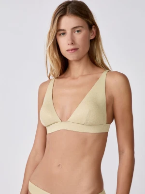 Trójkątny biustonosz od bikini bez fiszbin z opalizującym efektem Etam