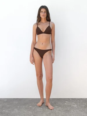Trójkątny Biustonosz Od Bikini Z Fakturą - Brązowy - - Massimo Dutti - Kobieta