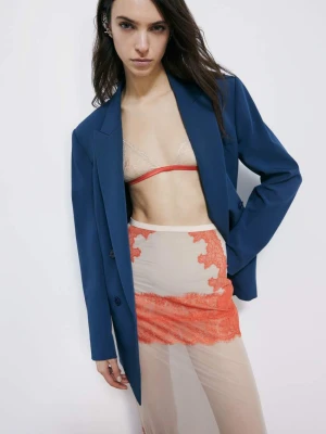 Trójkątny biustonosz z tiulu i koronki PATRIZIA PEPE