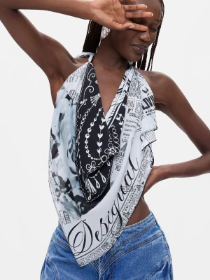 Trójkątny foulard Ecovero Desigual czarny