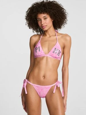 Trójkątny top bikini push-up wiązany na sznurkach Victoria's Secret