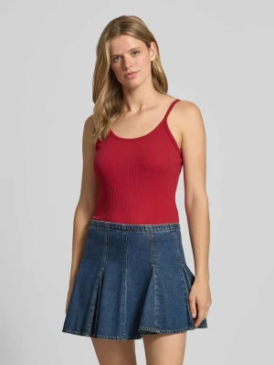 Trójkątny top na ramiączkach z mieszanki bawełny, krój slim fit Marc O'Polo Czerwony