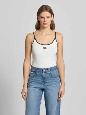 Trójkątny top na ramiączkach z mieszanki bawełny, krój slim fit Tommy Jeans
