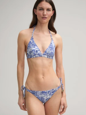 Trójkątny top od bikini w kolorze niebiesko-białym Joop