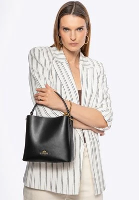 Trójkomorowy kuferek ze skóry czarny Wittchen