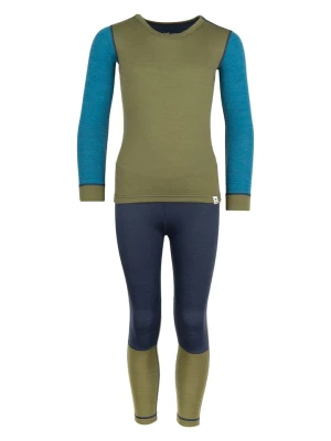 Trollkids 2-częściowy zestaw bielizny funkcyjnej "Merino" w kolorze oliwkowo-granatowym rozmiar: 116