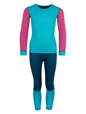 Trollkids 2-częściowy zestaw bielizny funkcyjnej "Merino" w kolorze turkusowo-granatowym rozmiar: 116