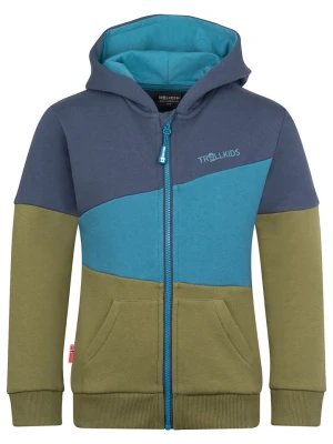 Trollkids Bluza "Alesund" w kolorze oliwkowo-niebieskim rozmiar: 176