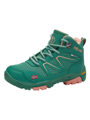 Trollkids Botki trekkingowe "Skarvan Hiker Mid" w kolorze zielonym rozmiar: 35