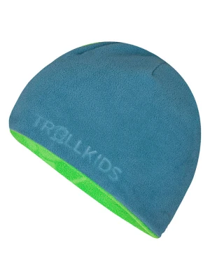 Trollkids Dwustronna czapka beanie "Finnmark" w kolorze niebiesko-zielonym rozmiar: 52-56 cm
