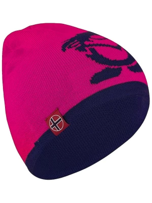 Trollkids Dwustronna czapka beanie "Troll" w kolorze granatowo-różowym rozmiar: 52-56 cm