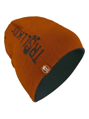 Trollkids Dwustronna czapka beanie "Troll" w kolorze jasnobrązowo-granatowym rozmiar: 48-52 cm